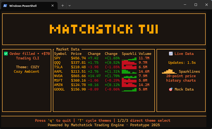TUI cozy theme with warm colors for extended sessions